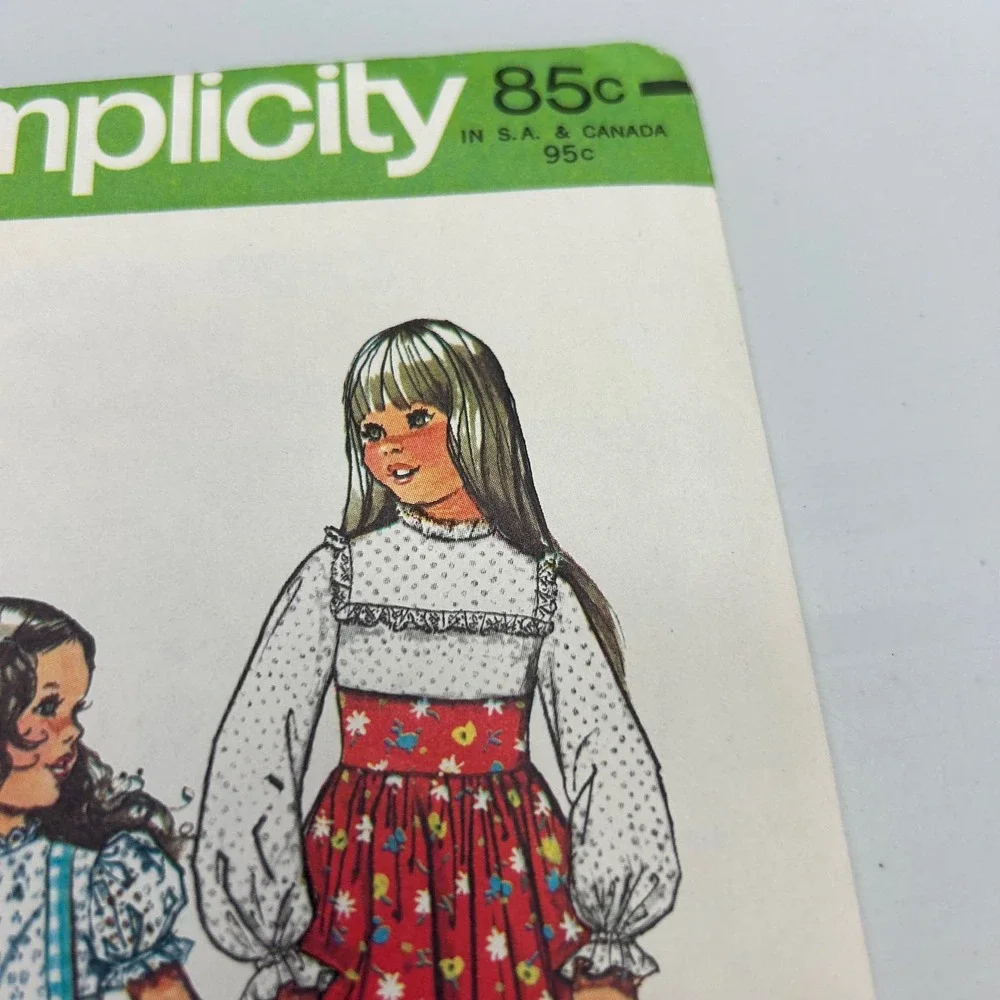 Simplicity Vintage 1970's Pattern #6053 Girls Dress 2 Lengths Size‎ 4